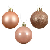 Decoris Shatterproof Baubles Box of 10pcs 6cm - Peach Pearl